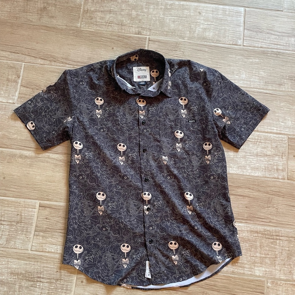 RSVLTS Men's Black and White Graphic Button Down Shirt